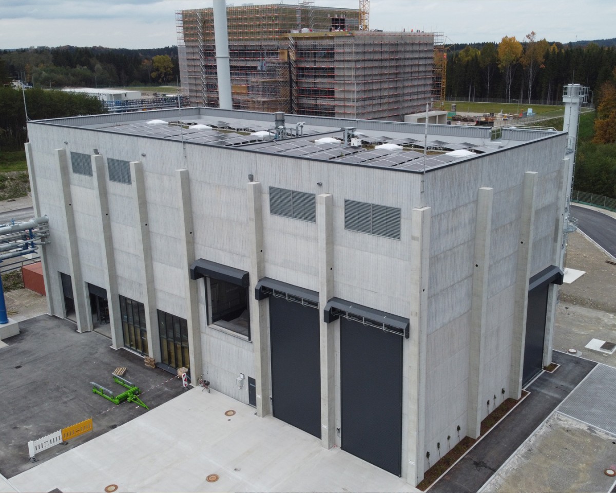 Biomasse-Heizkraftwerk in Penzberg von oben